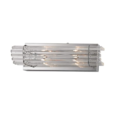 Quebec 2-Lght Vanity Sconce In Chrome With Clear Crystal Rod Diffusers